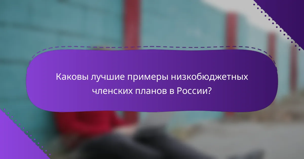 Каковы лучшие примеры низкобюджетных членских планов в России?